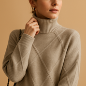 Mila | Pull Femme Col Roulé en Maille – Design Intemporel, Chic & Confortable