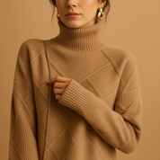 Mila | Pull Femme Col Roulé en Maille – Design Intemporel, Chic & Confortable