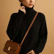 Mila | Pull Femme Col Roulé en Maille – Design Intemporel, Chic & Confortable
