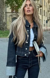 Ensemble Denim Femme GEMMA – Top & Pantalon Bleu Coordonné