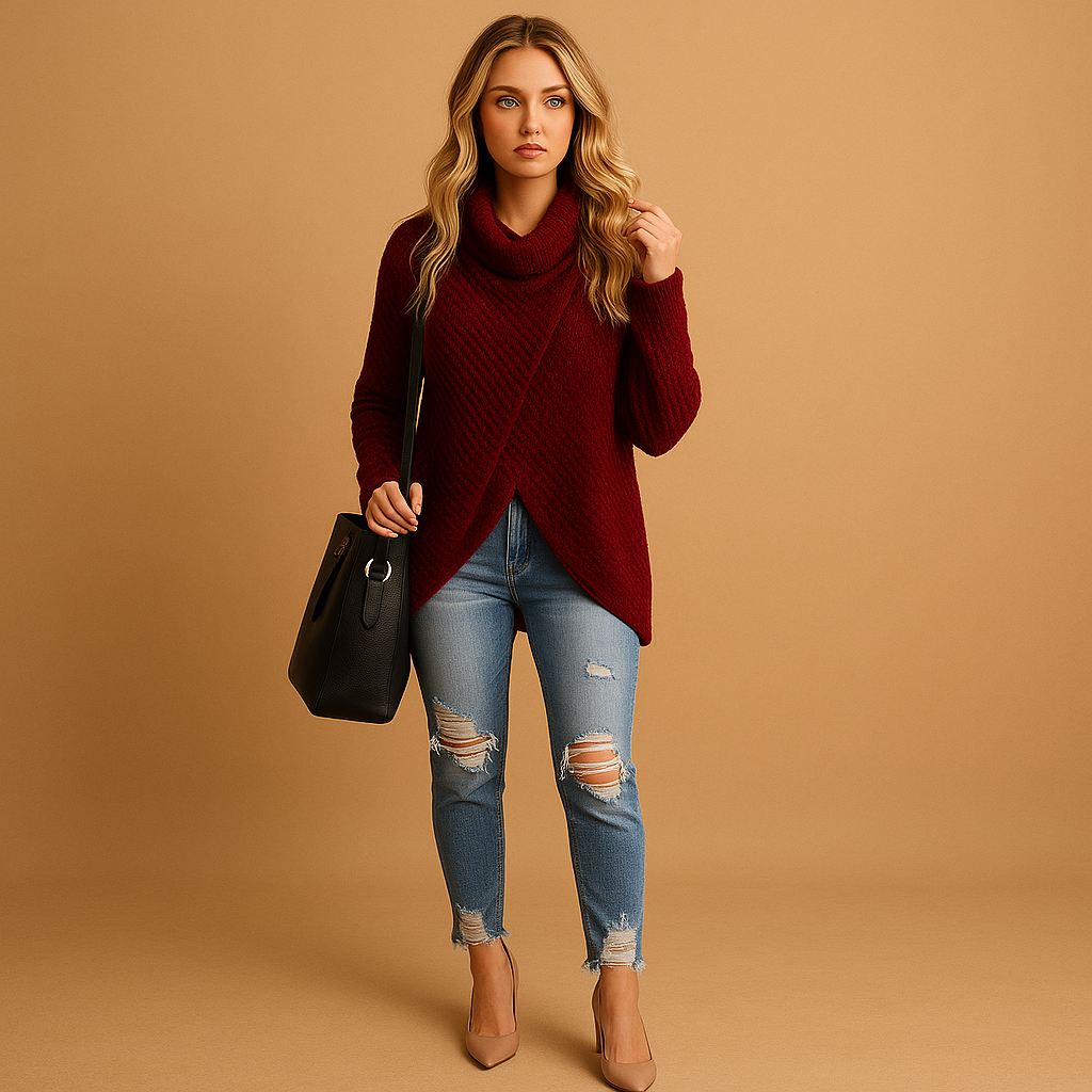 Yara | Pull Femme Cintré en Maille – Élégant, Confortable & Silhouette Flatteuse