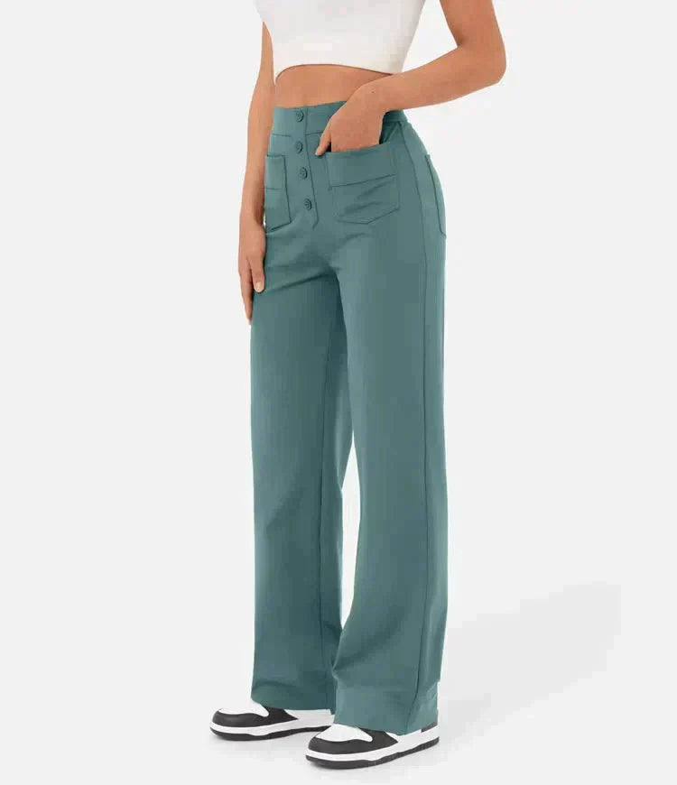 Pantalon ComfortRise taille haute stretch – style casual, coupe droite