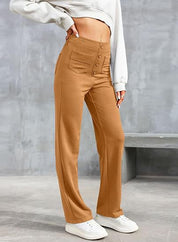 Pantalon ComfortRise taille haute stretch – style casual, coupe droite