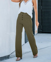 Pantalon ComfortRise taille haute stretch – style casual, coupe droite