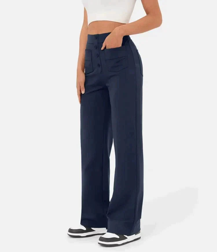 Pantalon ComfortRise taille haute stretch – style casual, coupe droite