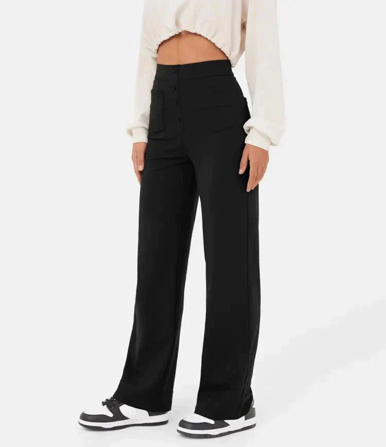 Pantalon ComfortRise taille haute stretch – style casual, coupe droite
