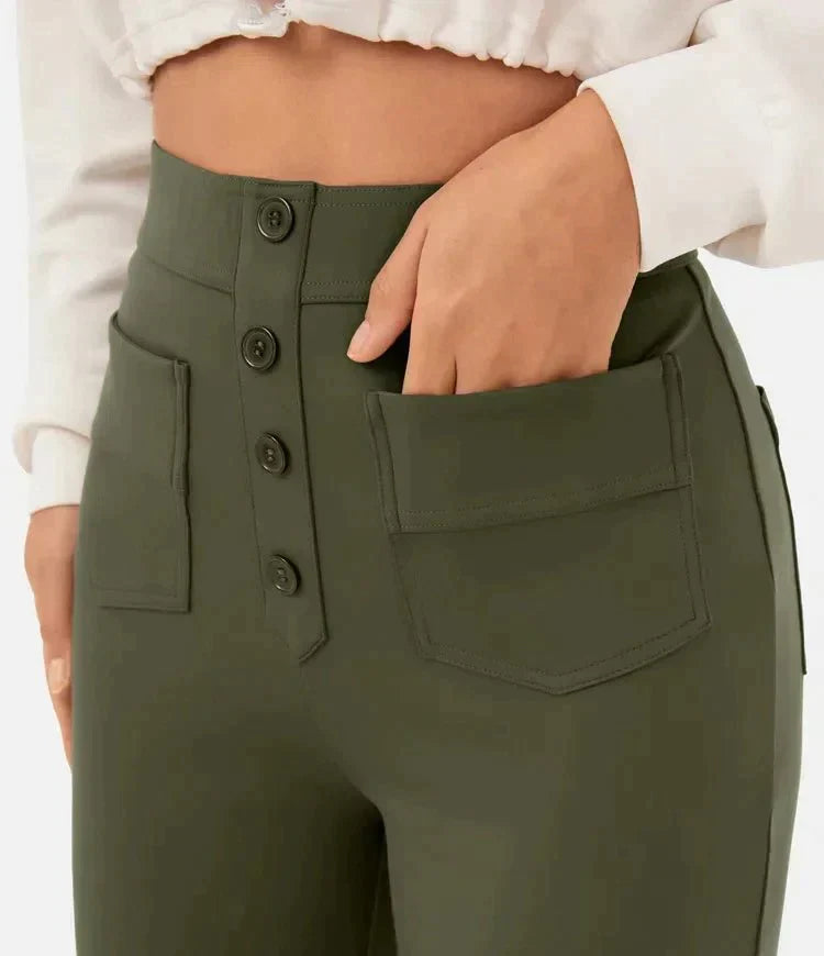 Pantalon ComfortRise taille haute stretch – style casual, coupe droite