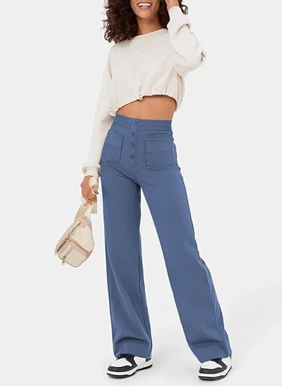 Pantalon ComfortRise taille haute stretch – style casual, coupe droite