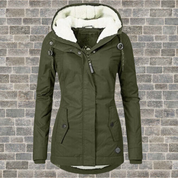 Manteau femme hiver Anne – manteau chaud avec capuche & tissu déperlant