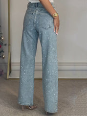Sabine | Jean Femme Pailleté – Élégant, Confortable & Tendance