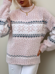 Pull islandais femme en laine – Tricot d’hiver scandinave avec motif nordique