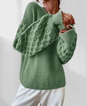 Pull Femme Automne Maura – Tricot Doux avec Manches Texturées & Coupe Confortable