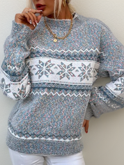 Pull islandais femme en laine – Tricot d’hiver scandinave avec motif nordique