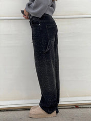 Jeans skinny stretch femme avec éclats brillants – “Belle Sparkle”