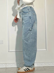 Jeans skinny stretch femme avec éclats brillants – “Belle Sparkle”