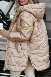 Veste femme à capuche Astrid – manteau coton chaud au style automnal chic