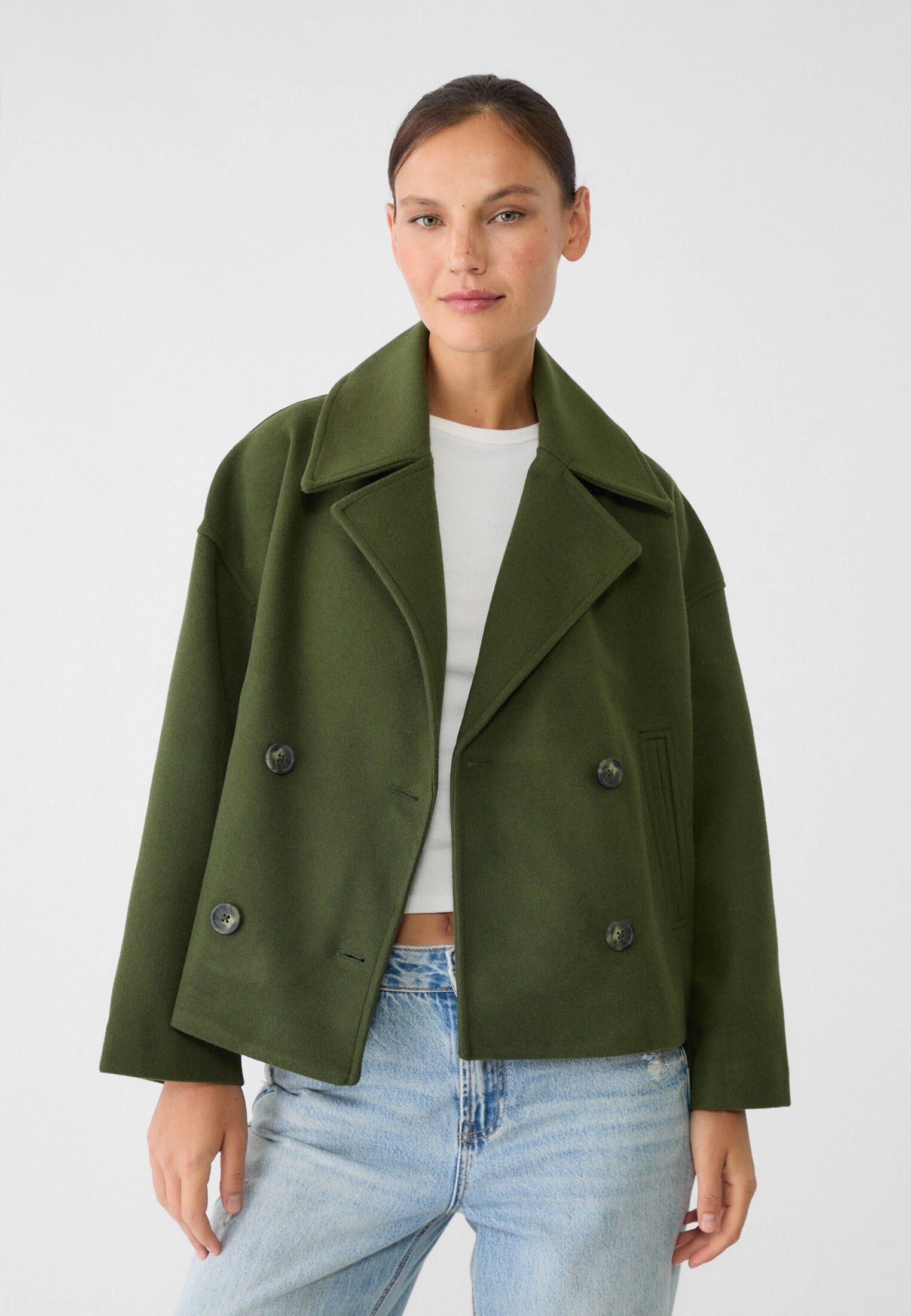 Anna – Manteau femme court élégant | Double boutonnage & chaleur