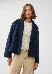 Anna – Manteau femme court élégant | Double boutonnage & chaleur