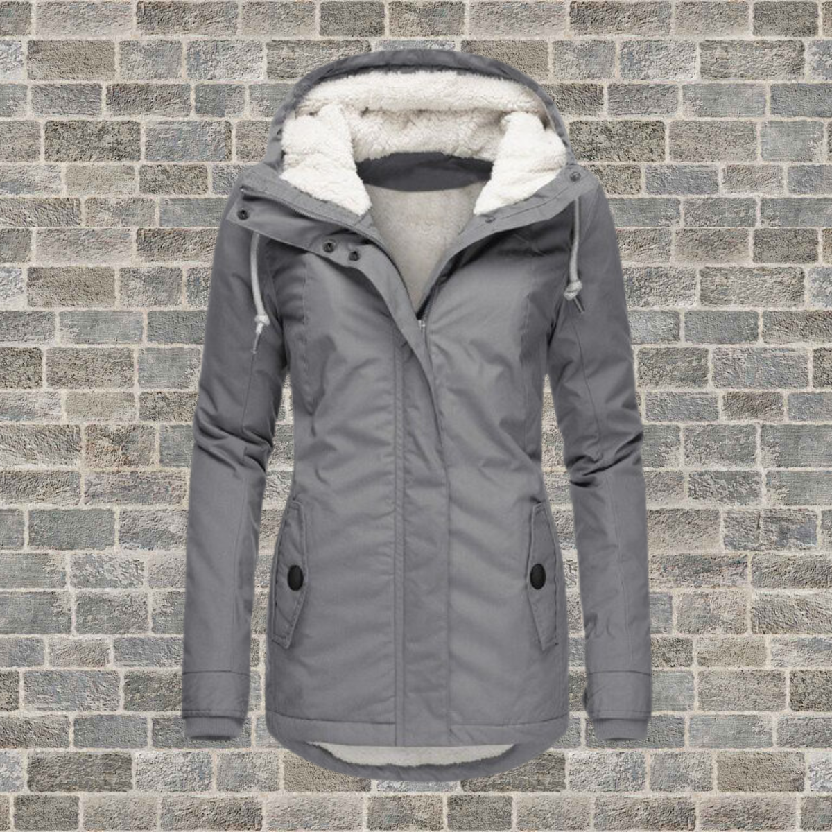 Manteau femme hiver Anne – manteau chaud avec capuche & tissu déperlant