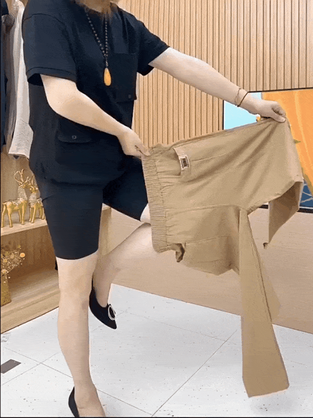 Pantalon femme coton Oriana – pantalon taille haute confortable coupe droite