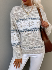 Pull islandais femme en laine – Tricot d’hiver scandinave avec motif nordique