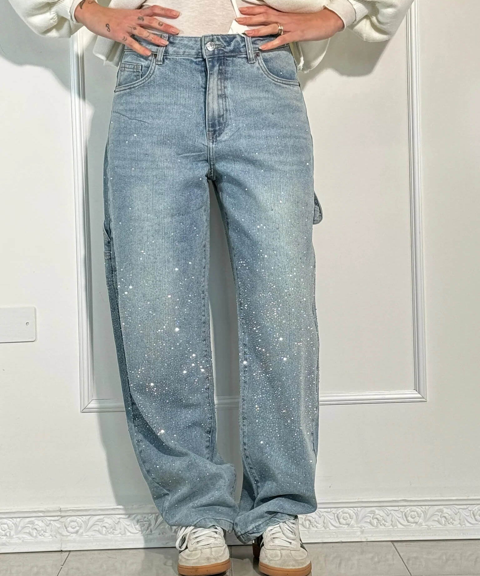 Jean femme Belle skinny stretch – Élégant avec détails scintillants