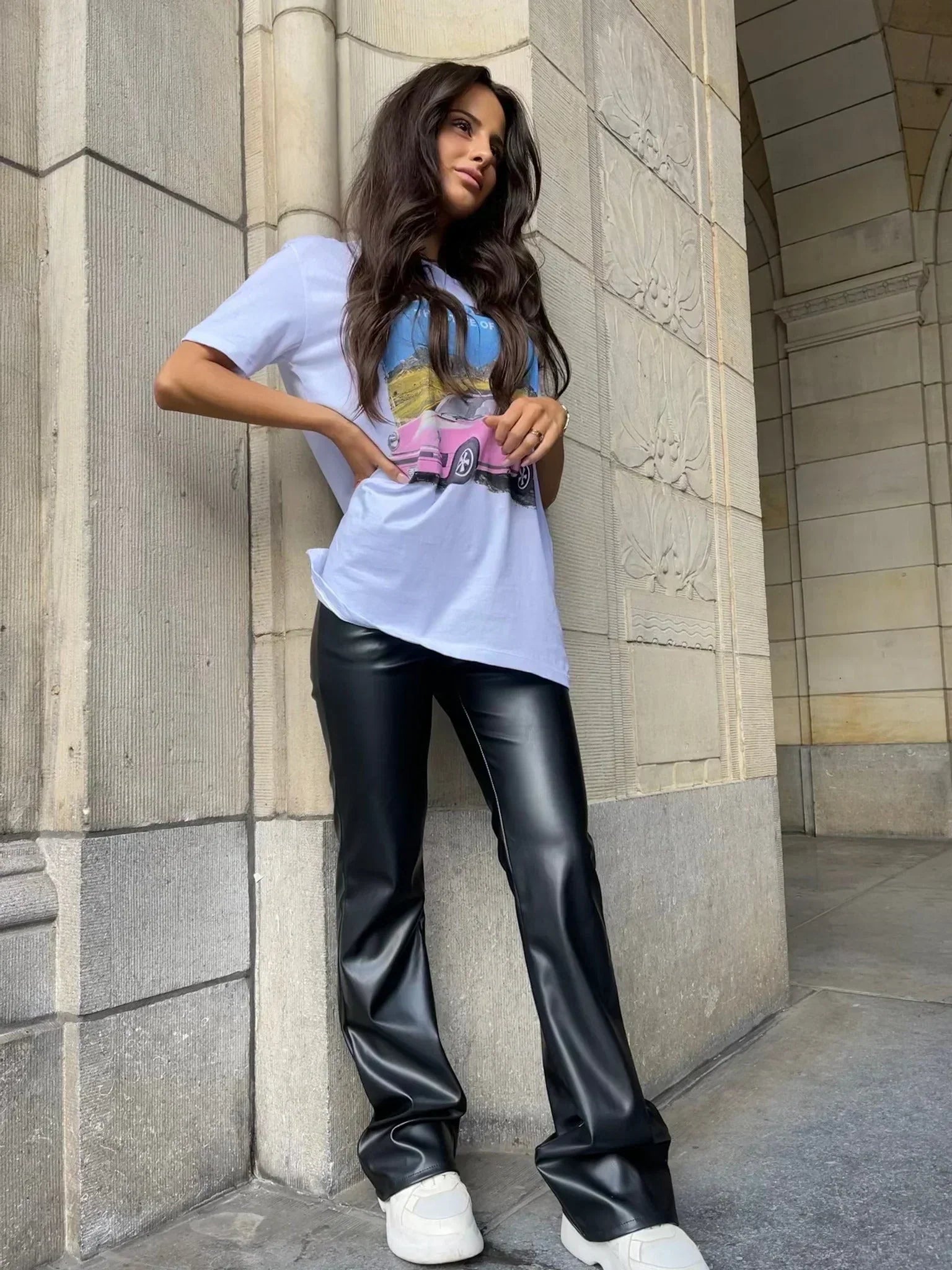 Pantalon Femme SJUUL – Faux Cuir Noir Taille Haute Skinny Fit