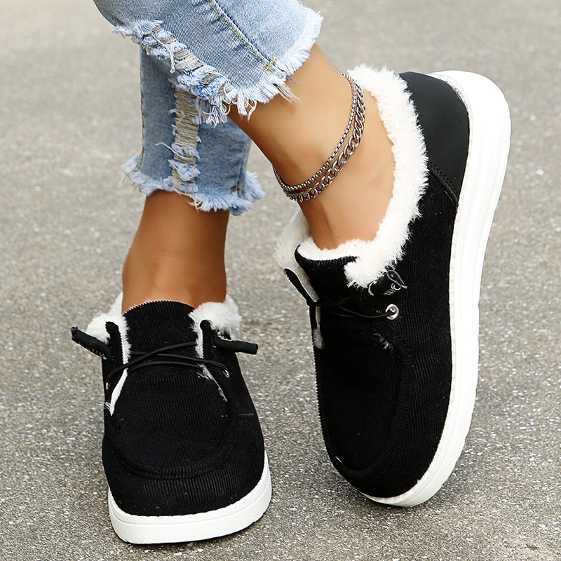 Bottines hiver femme MAREN – chaussures chaudes slip-on doublées peluche