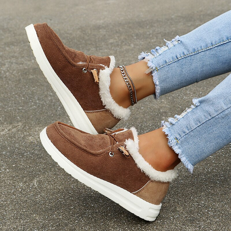 Bottines hiver femme MAREN – chaussures chaudes slip-on doublées peluche