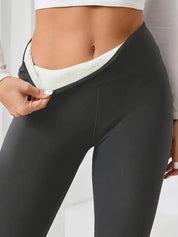 Legging femme taille haute doublé plush – stretch & longueur complète