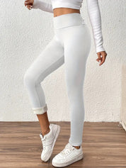 Legging femme taille haute doublé plush – stretch & longueur complète