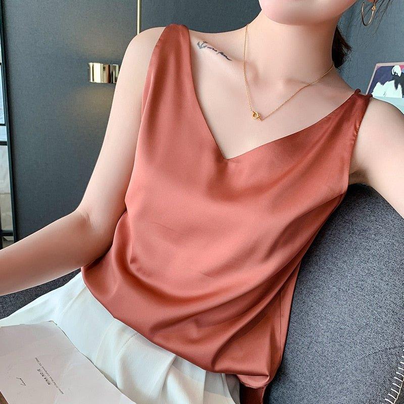 top en soie femme Ivette — débardeur élégant & polyvalent