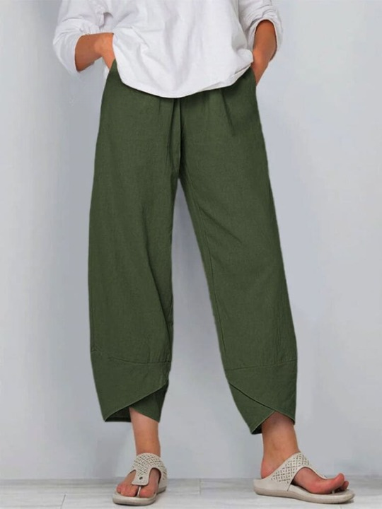 Allure pantalon femme été en coton | Coupe ample & taille élastique | Style décontracté chic