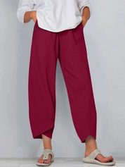 Allure pantalon femme été en coton | Coupe ample & taille élastique | Style décontracté chic