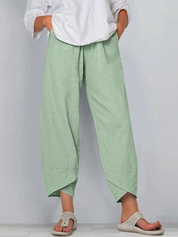 Allure pantalon femme été en coton | Coupe ample & taille élastique | Style décontracté chic