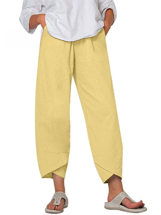 Allure pantalon femme été en coton | Coupe ample & taille élastique | Style décontracté chic