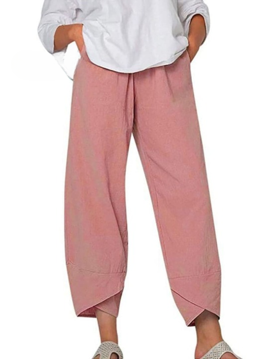Allure pantalon femme été en coton | Coupe ample & taille élastique | Style décontracté chic