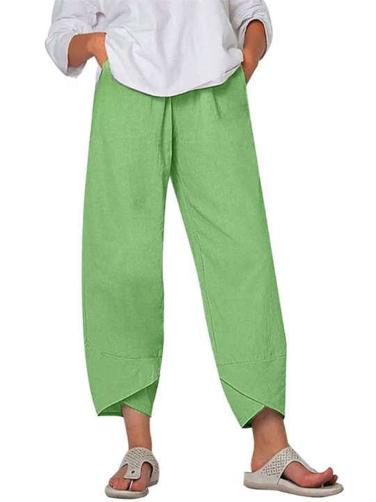 Allure pantalon femme été en coton | Coupe ample & taille élastique | Style décontracté chic