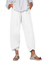 Allure pantalon femme été en coton | Coupe ample & taille élastique | Style décontracté chic
