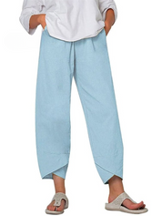Allure pantalon femme été en coton | Coupe ample & taille élastique | Style décontracté chic