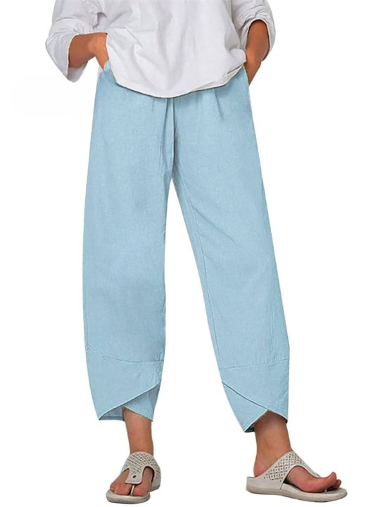 Allure pantalon femme été en coton | Coupe ample & taille élastique | Style décontracté chic