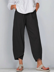 Allure pantalon femme été en coton | Coupe ample & taille élastique | Style décontracté chic
