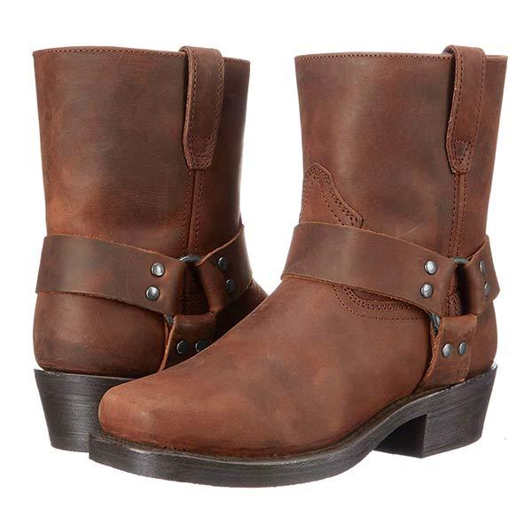 Bottes cowboy homme Winfred – bottes western en cuir avec zip latéral vintage