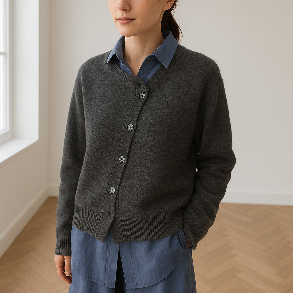 Gilet Norah femme en cachemire – coupe oversize boutonnée & luxe confortable