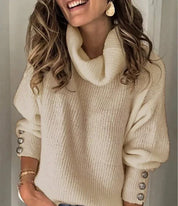 Pull col roulé léger femme Tila – Doux avec détails élégants aux manches