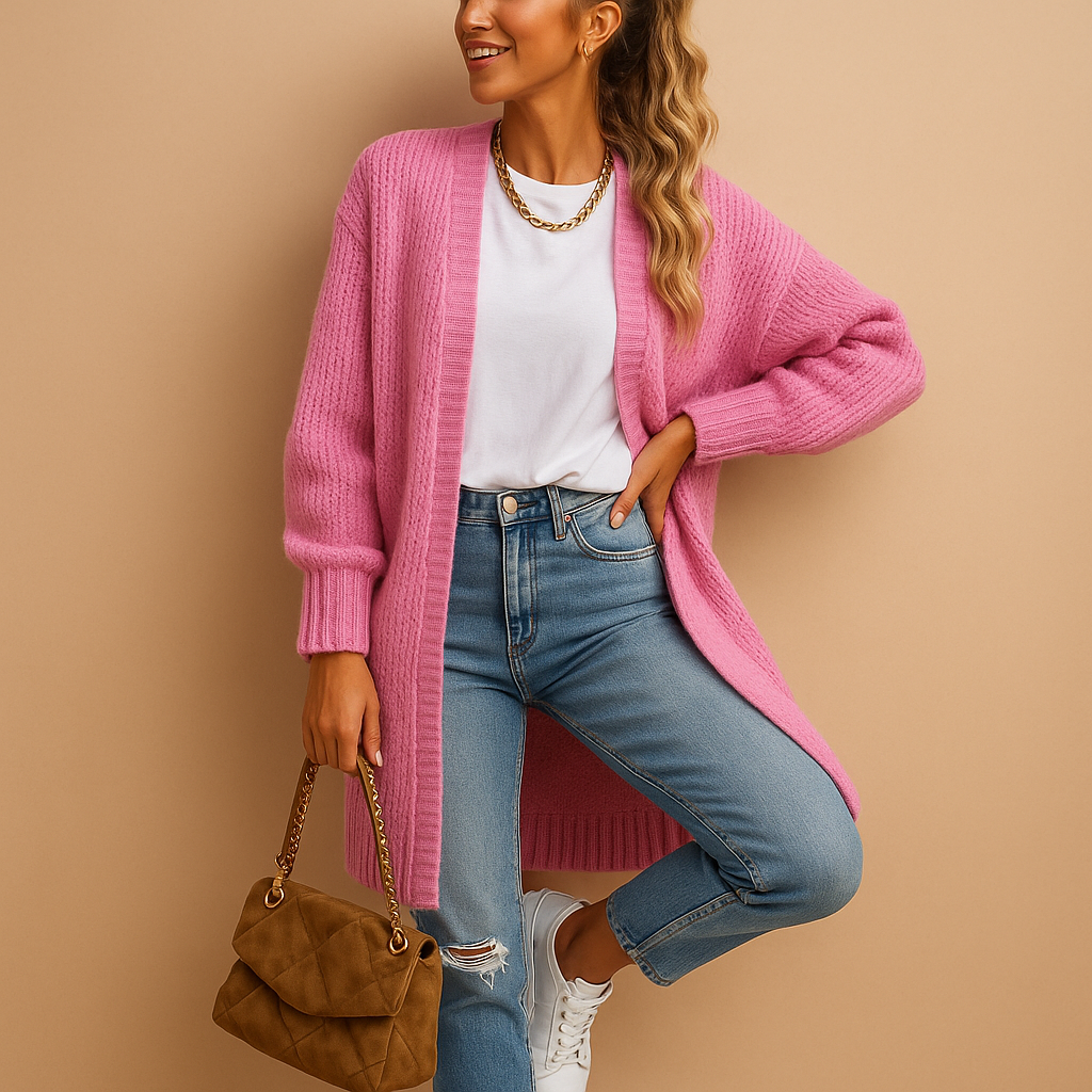 Evelien | Gilet Femme Ouvert en Maille – Design Classique, Doux & Polyvalent