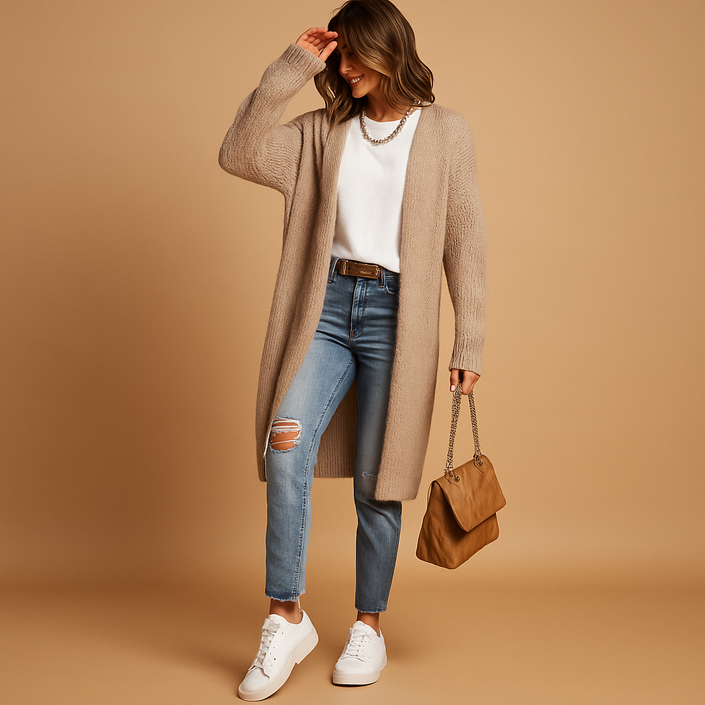 Evelien | Gilet Femme Ouvert en Maille – Design Classique, Doux & Polyvalent