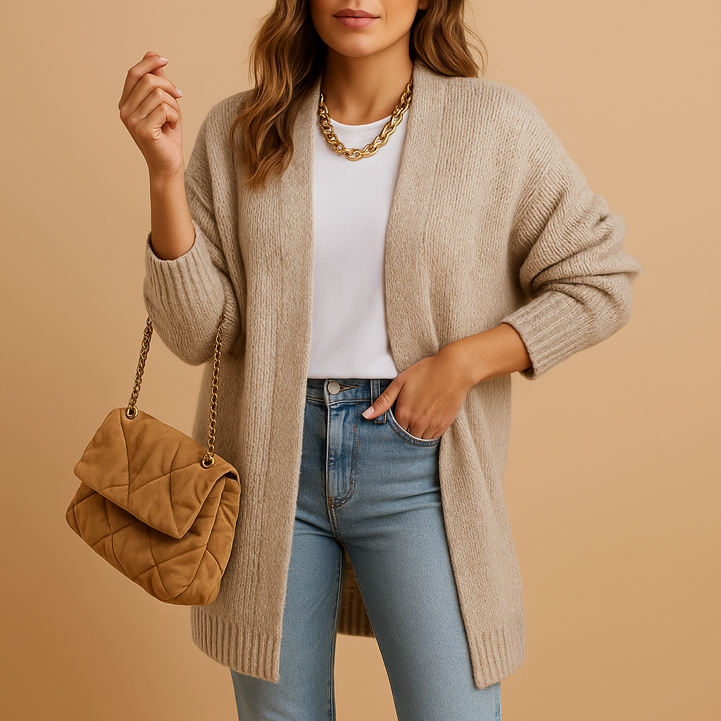Evelien | Gilet Femme Ouvert en Maille – Design Classique, Doux & Polyvalent
