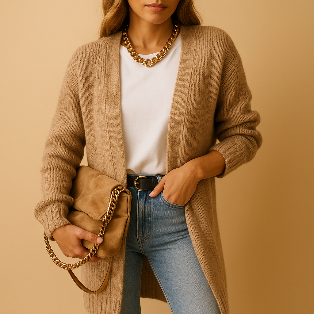 Evelien | Gilet Femme Ouvert en Maille – Design Classique, Doux & Polyvalent