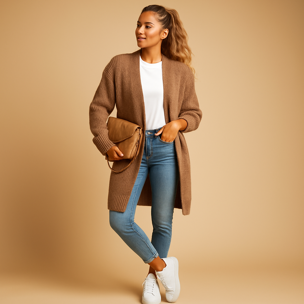 Evelien | Gilet Femme Ouvert en Maille – Design Classique, Doux & Polyvalent